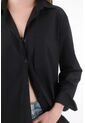 Tennis Camisa Amplia En 100% Algodón Negro Para Mujer de Tennis