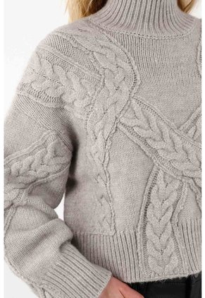 Tennis Buzo Con Tejido Trenzado Gris Para Mujer