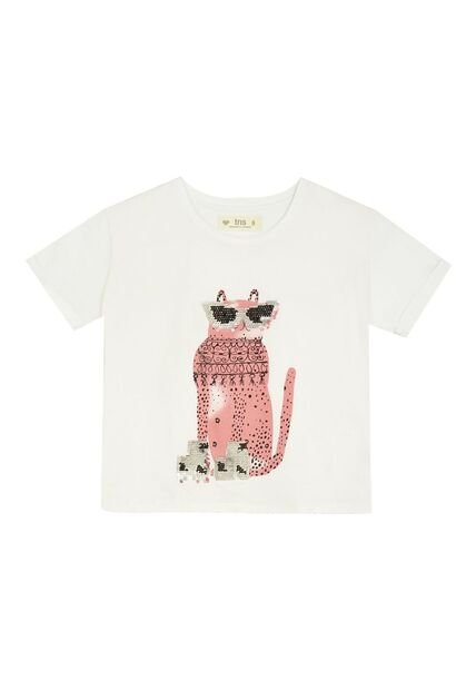 Camiseta Blanca Manga Corta Para Niña