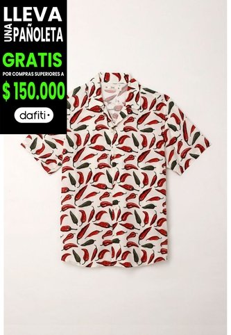 Tennis Camisa Tipo Bowling Con Estampado De Chiles Para Hombre Tennis
