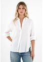 Tennis Camisa 100% Lino Manga Larga Blanca Para Mujer de Tennis