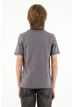 Camiseta Gris Estampada Para Niño
