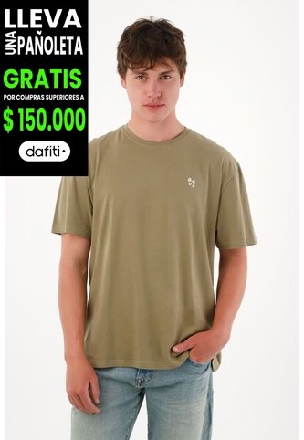Tennis Camiseta Básica Estampada En Espalda Verde Para Hombre Tennis