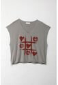 Tennis Camiseta Boxy Fit Manga Sisa Gris Para Mujer de Tennis