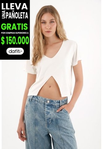 Tennis Camiseta Con Escote En V Crudo Para Mujer Tennis