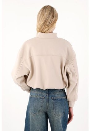 Tennis Abrigo En Pana Cuello Alto Café Para Mujer