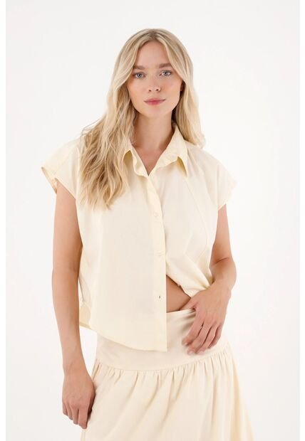 Tennis Camisa En Popelina Crudo Para Mujer