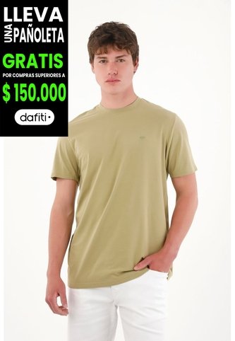 Camiseta Básica Con Mini Print Verde Para Hombre Tennis