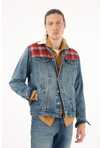 Tennis Chaqueta Tipo Trucker Forrada En Ovejo Para Hombre