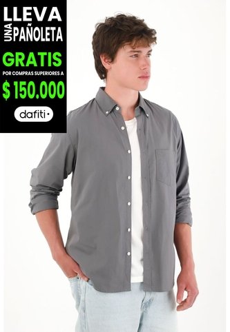 Tennis Camisa Clásica Manga Larga Gris Para Hombre Tennis