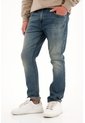 Tennis Jean Nudy Tono Medio Con Bigotes Azul Para Hombre de Tennis