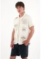 Tennis Camisa Tipo Bowling Crudo Para Hombre de Tennis