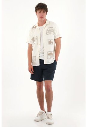 Tennis Camisa Tipo Bowling Crudo Para Hombre