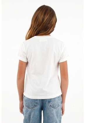 Camiseta Crudo Estampada Para Niña