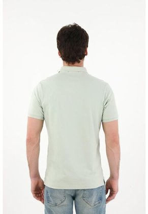 Tennis Polo En Tela Piqué Lycra Verde Con Diseño Limpio Para Hombre Con Detalle único