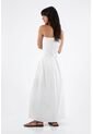 Tennis Vestido Para Mujer Algodón Blanco Midi Sin Tirantes Con Ojalillo de Tennis