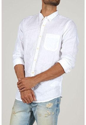 Tennis Camisa Blanca De Lino Para Hombre