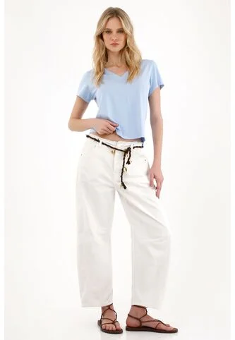 Tennis Camiseta Básica Cuello En V Azul Para Mujer Tennis