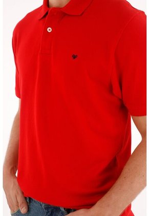 Tennis Polo Roja 100% Algodón Para Hombre