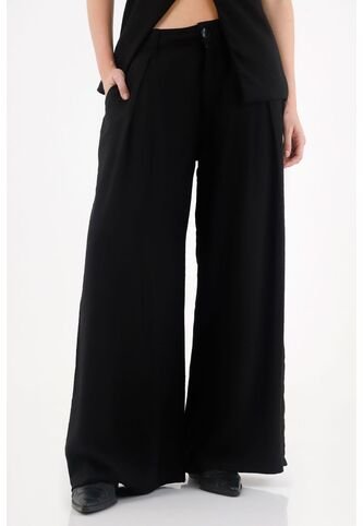 Tennis Pantalón Bota Recta Amplia Negro Para Mujer Tennis