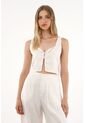 Tennis Camisa Crop En 100% Lino Crudo Para Mujer de Tennis