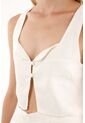 Tennis Camisa Crop En 100% Lino Crudo Para Mujer de Tennis
