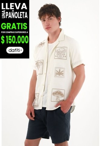 Tennis Camisa Tipo Bowling Crudo Para Hombre Tennis