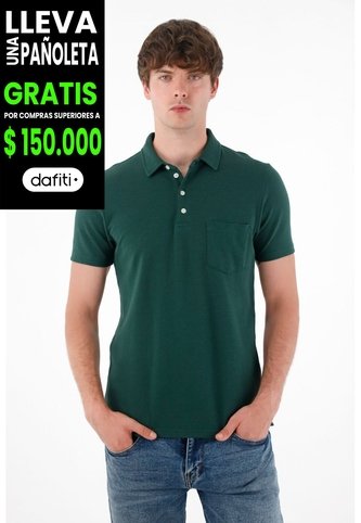 Camiseta Polo Manga Corta Verde Para Hombre Tennis