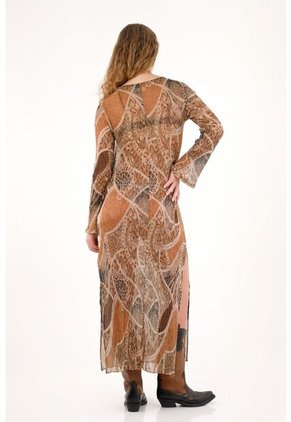 Vestido Manga Larga Tejido Para Mujer