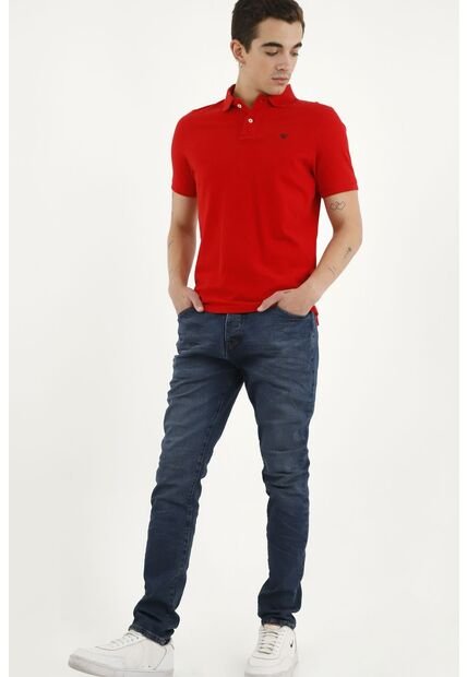 Polo Roja 100% Algodón Para Hombre