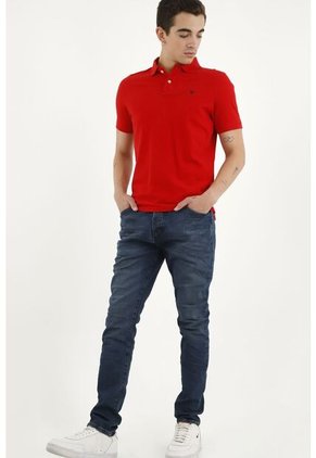 Polo Roja 100% Algodón Para Hombre