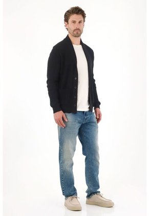 Tennis Buzo Tejido Tipo Cárdigan Negro Para Hombre