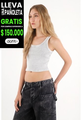 Tennis Camiseta Tipo Esqueleto En Rib Gris Para Mujer Tennis