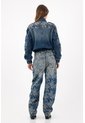 Tennis Chaqueta Bomber Fit Relajado Con Bordado Floral En Algodón Azul índigo Para Mujer de Tennis