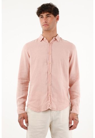 Camisa Manga Larga De 100% Lino Para Hombre Tennis