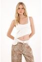 Camisa Tipo Crop Crudo Para Mujer de Tennis