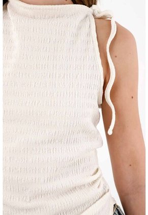 Tennis Camiseta Con Recogido Lateral Crudo Para Mujer