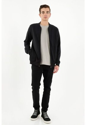 Buzo Abierto Negro Para Hombre