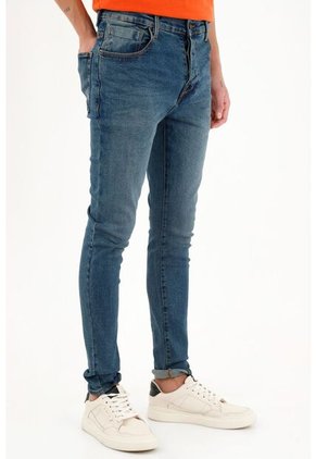 Jean Silueta Super Skinny Azul Para Hombre