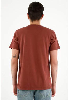 Camiseta Café Con Estampado Para Hombre