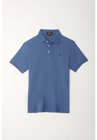 Tennis Polo Azul Lycra-Algodón Para Hombre Tennis