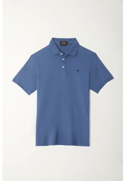 Tennis Polo Azul Lycra-Algodón Para Hombre