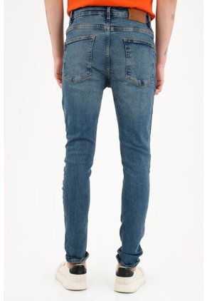 Jean Silueta Super Skinny Azul Para Hombre