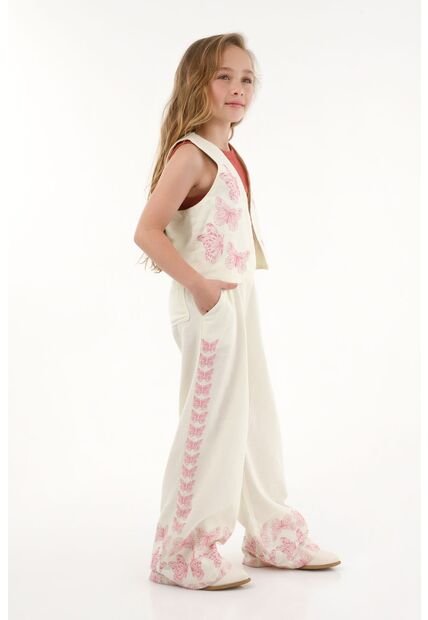 Pantalón Con Estampado De Mariposas Para Niña