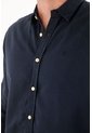 Tennis Camisa Para Hombre De Lino Marino Relajada Con Botones Claros de Tennis