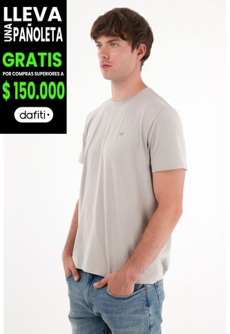 Tennis Camiseta Con Raqueta Estampada Gris Para Hombre Tennis