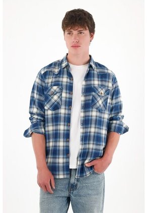 Tennis Camisa Manga Larga Con Diseño A Cuadros Para Hombre