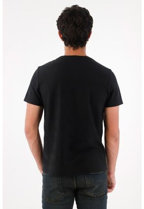 Tennis Camiseta Básica Con Raqueta Negra Para Hombre