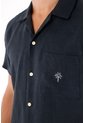 Tennis Camisa En 100% Lino Azul Con Acabado Suave Para Hombre de Tennis