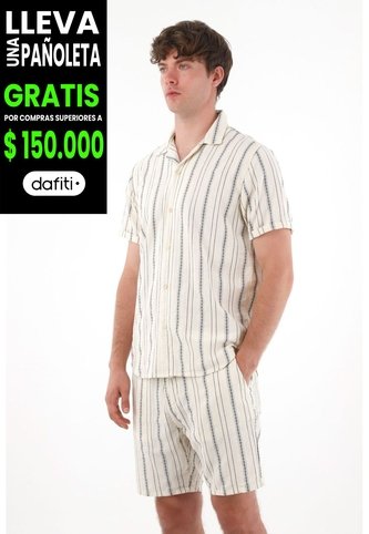 Tennis Camisa Tipo Bowling A Rayas De Acabado Suave Para Hombre Con Acabado Suave Tennis
